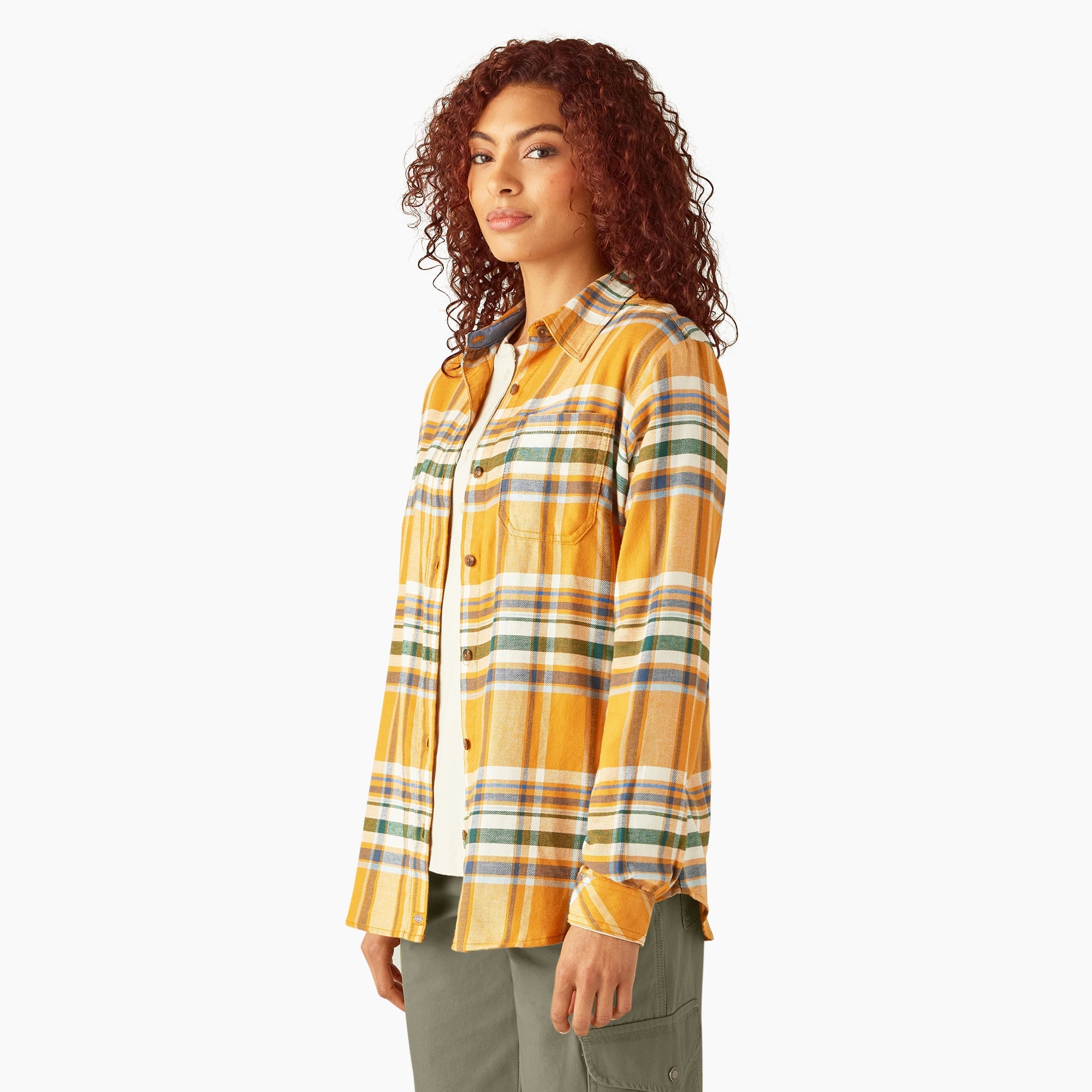 "Women's Plaid Flannel Long Sleeve Shirt"