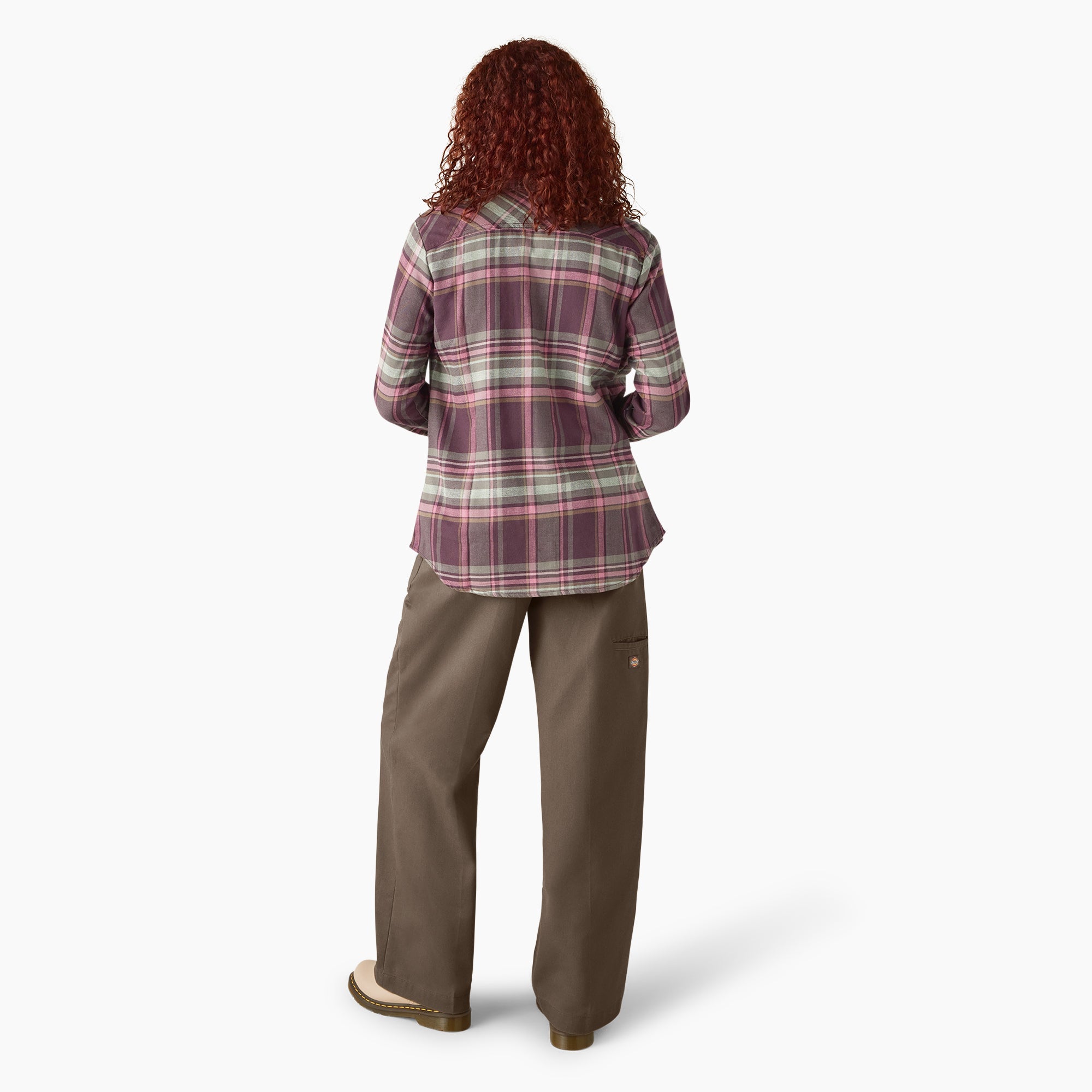 "Women's Plaid Flannel Long Sleeve Shirt"