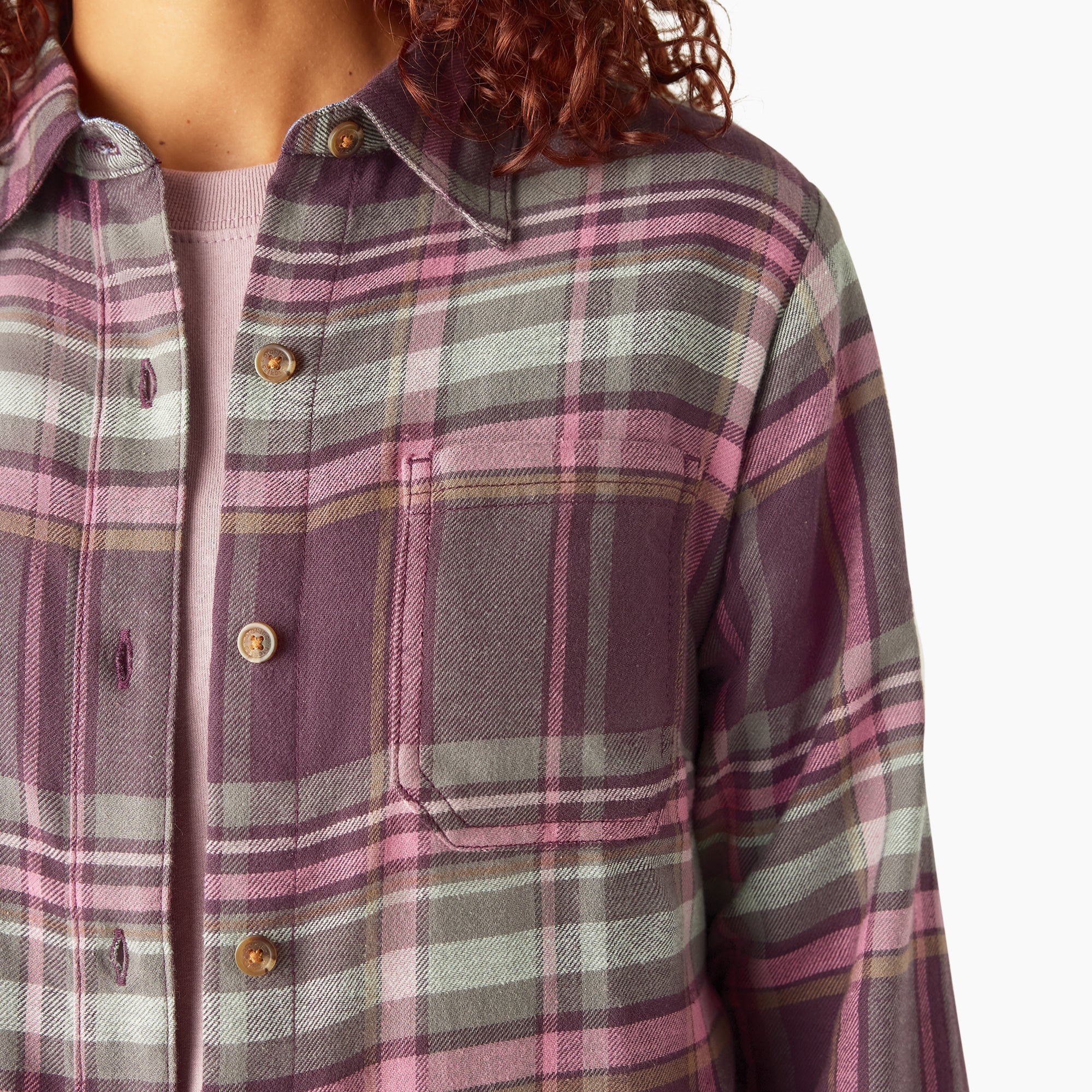 "Women's Plaid Flannel Long Sleeve Shirt"
