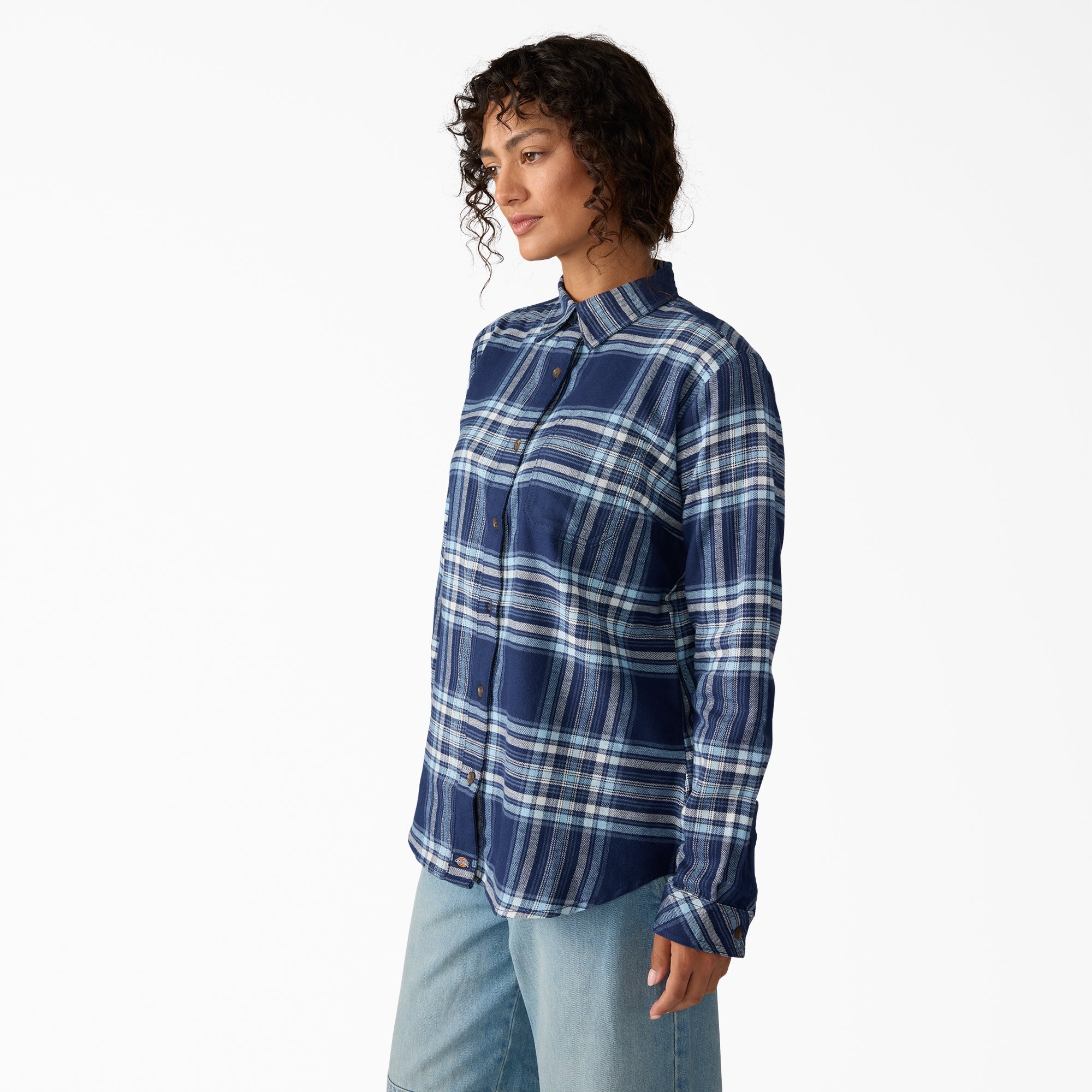 "Women's Plaid Flannel Long Sleeve Shirt"