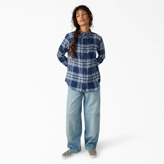 "Women's Plaid Flannel Long Sleeve Shirt"