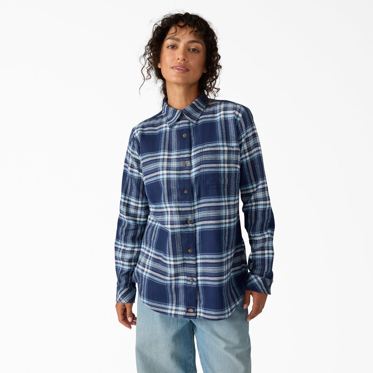 "Women's Plaid Flannel Long Sleeve Shirt"