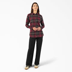 "Women's Plaid Flannel Long Sleeve Shirt"