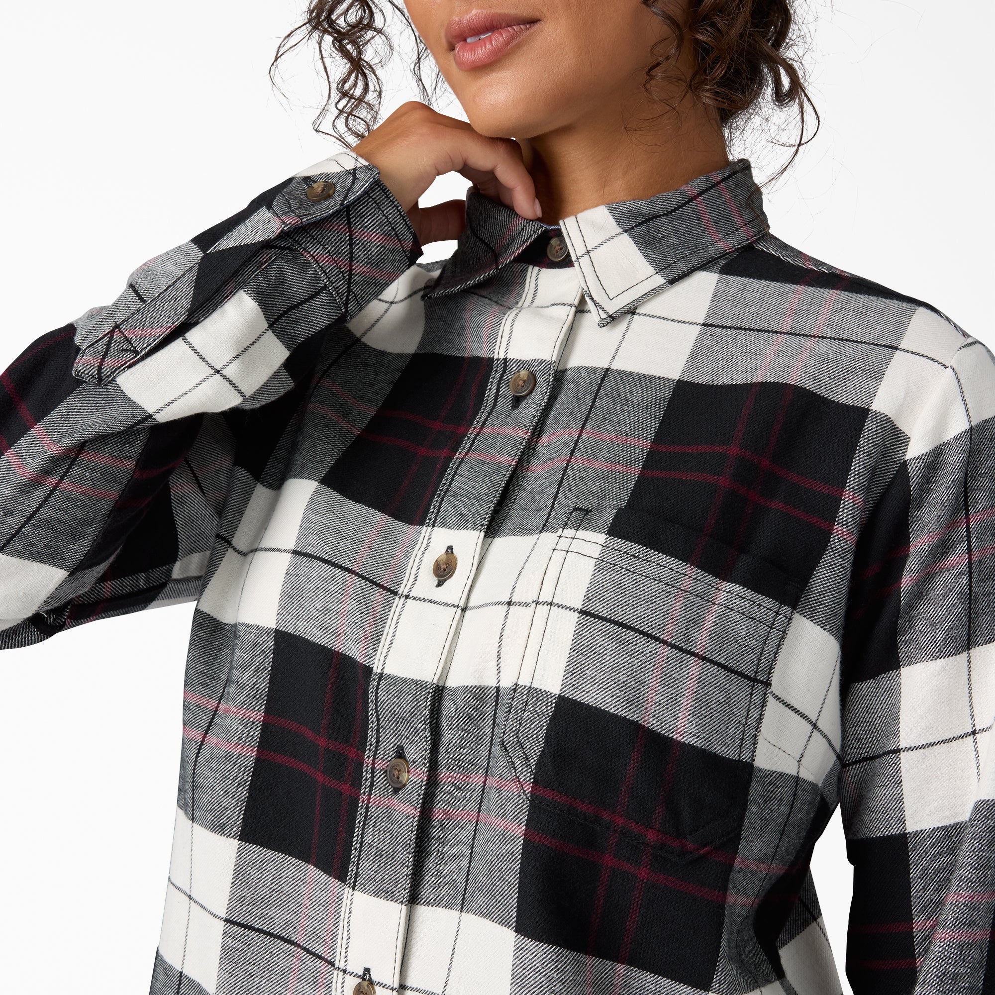 "Women's Plaid Flannel Long Sleeve Shirt"