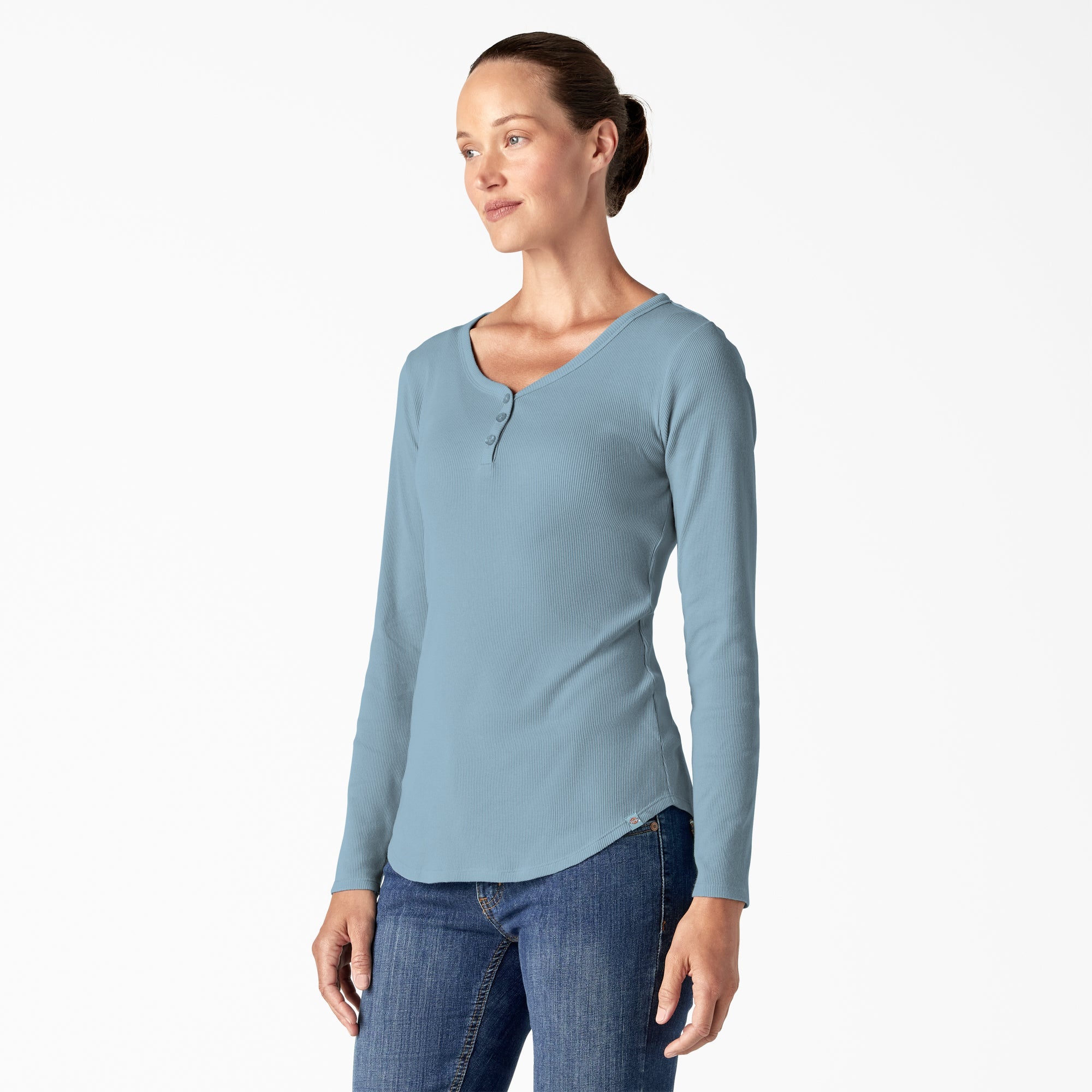 "Women's Henley Long Sleeve Shirt"