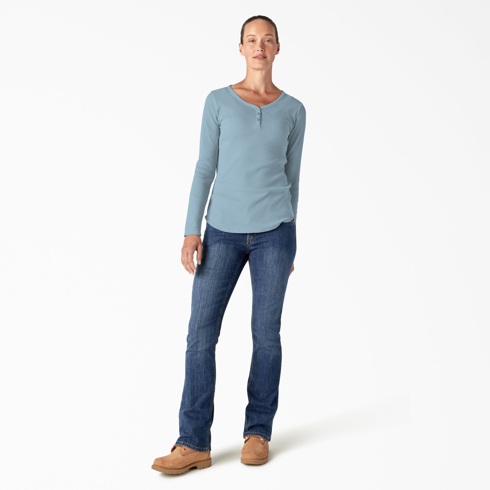"Women's Henley Long Sleeve Shirt"