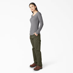 "Women's Henley Long Sleeve Shirt"