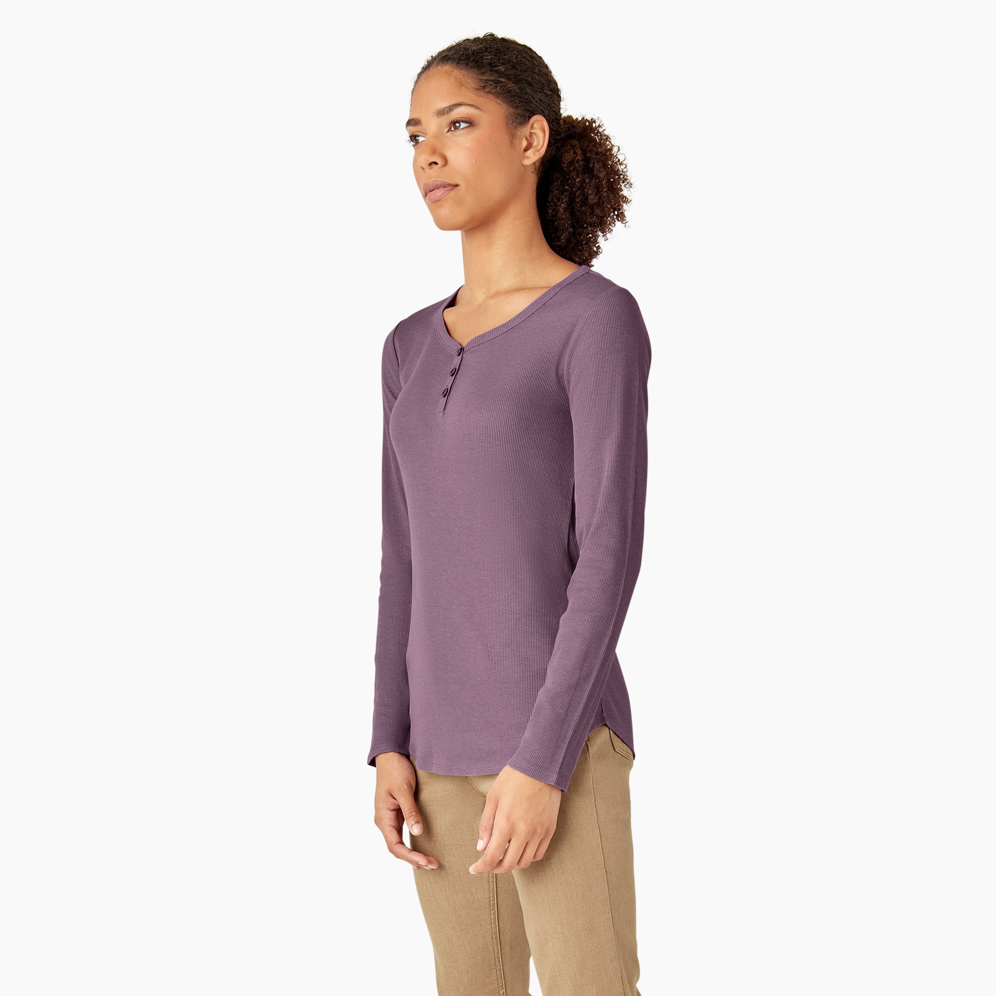 "Women's Henley Long Sleeve Shirt"