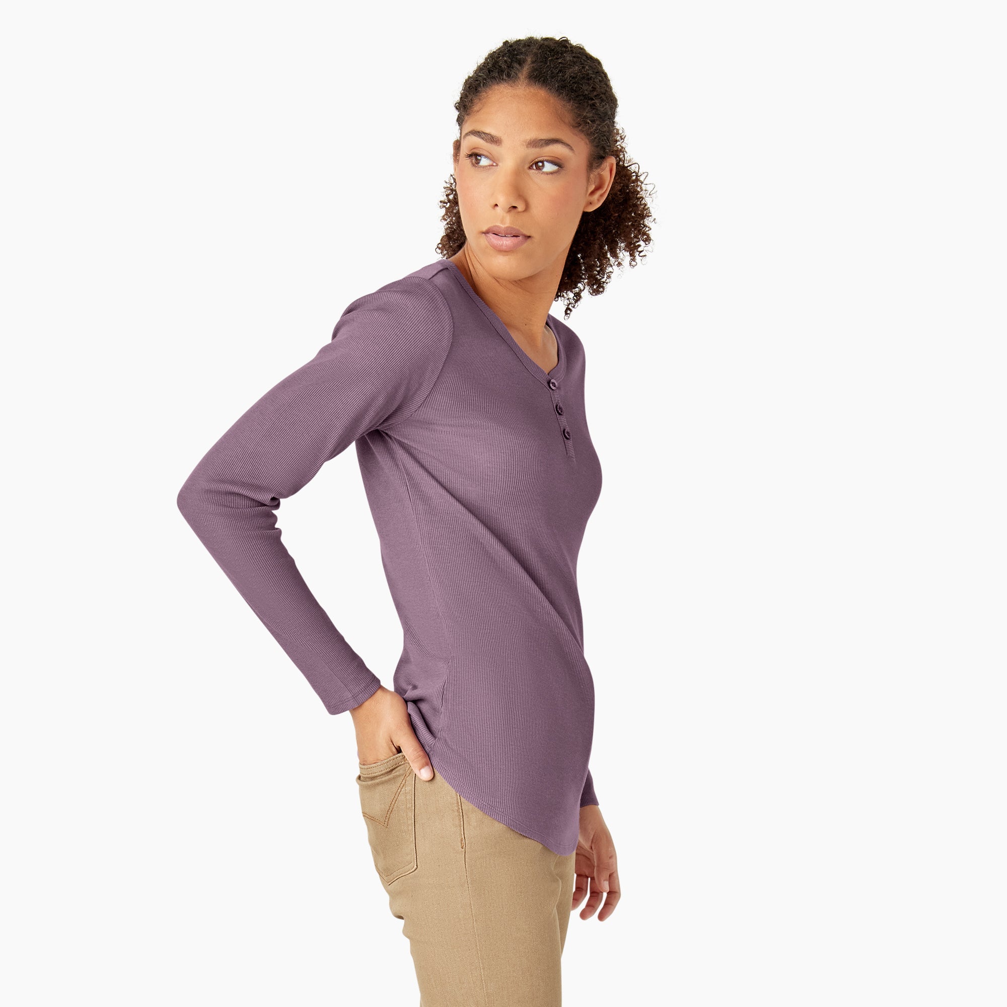 "Women's Henley Long Sleeve Shirt"