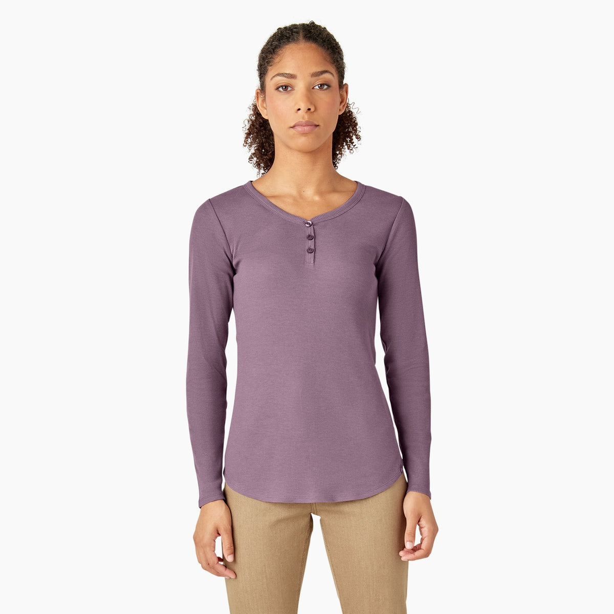 "Women's Henley Long Sleeve Shirt"