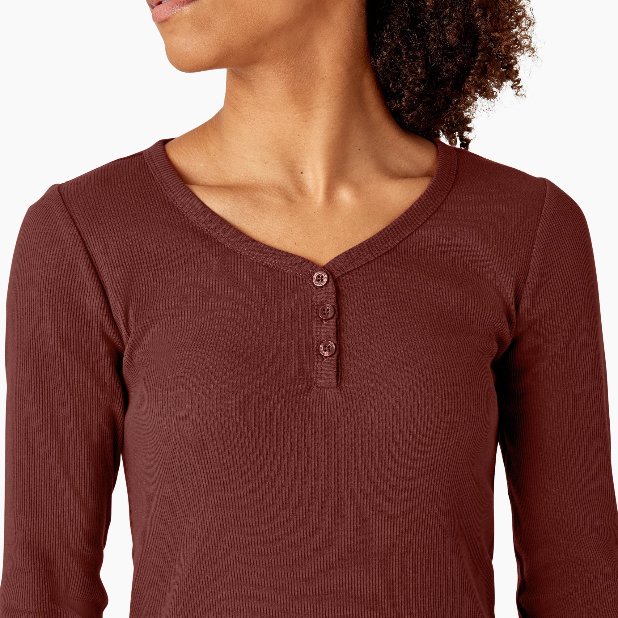 "Women's Henley Long Sleeve Shirt"