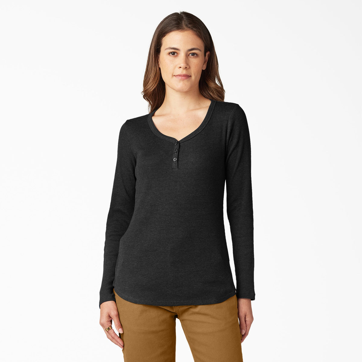 "Women's Henley Long Sleeve Shirt"