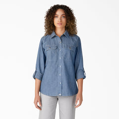 "Women's Chambray Roll-Tab Work Shirt"