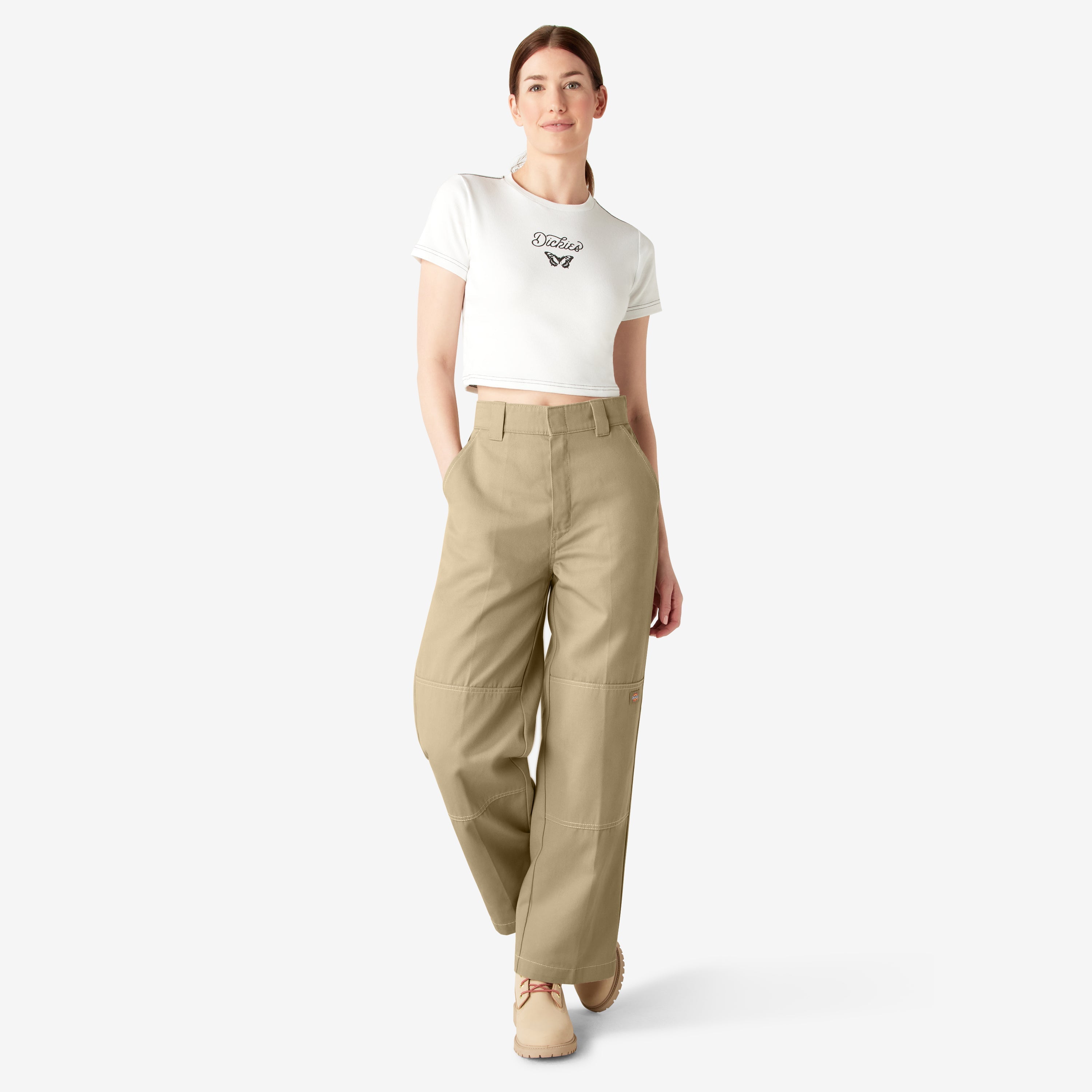 "Women's Relaxed Fit Double Knee Pants"