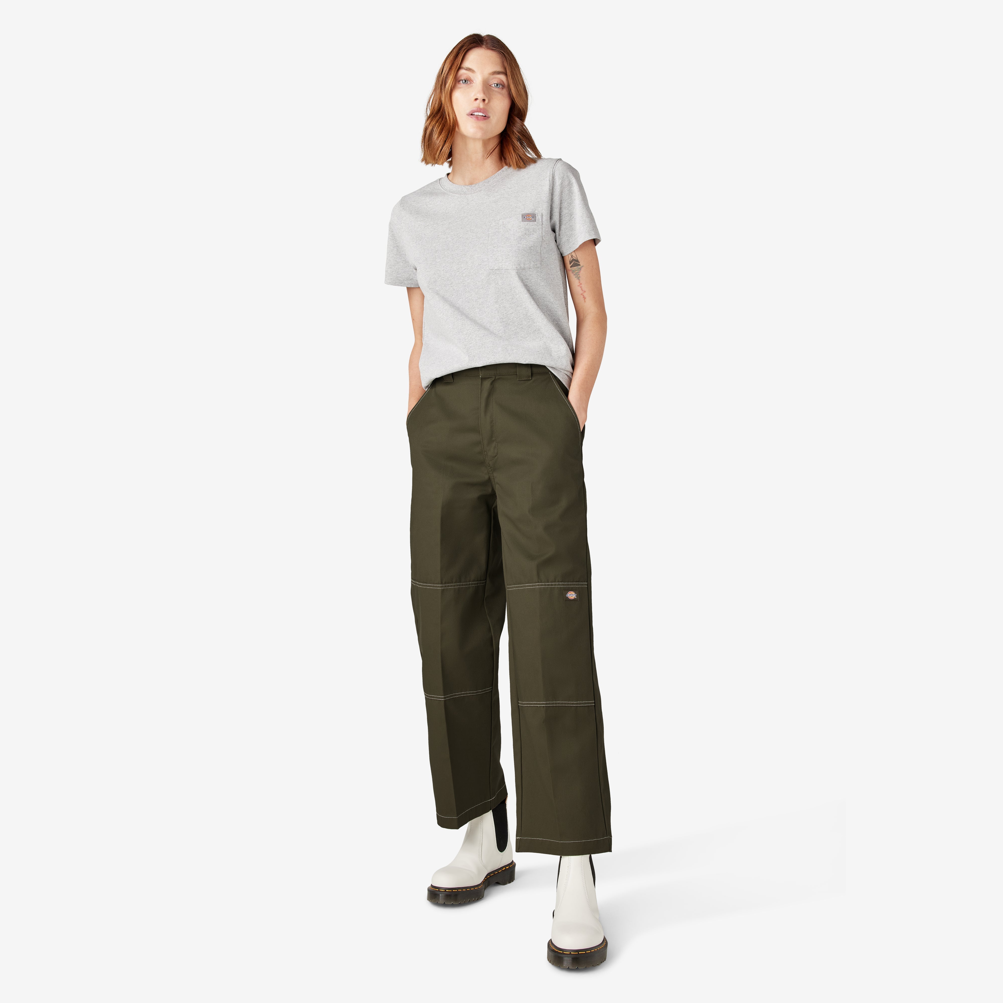 "Women's Relaxed Fit Double Knee Pants"
