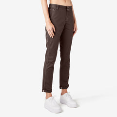 "Women's Slim Straight Fit Roll Hem Carpenter Pants"