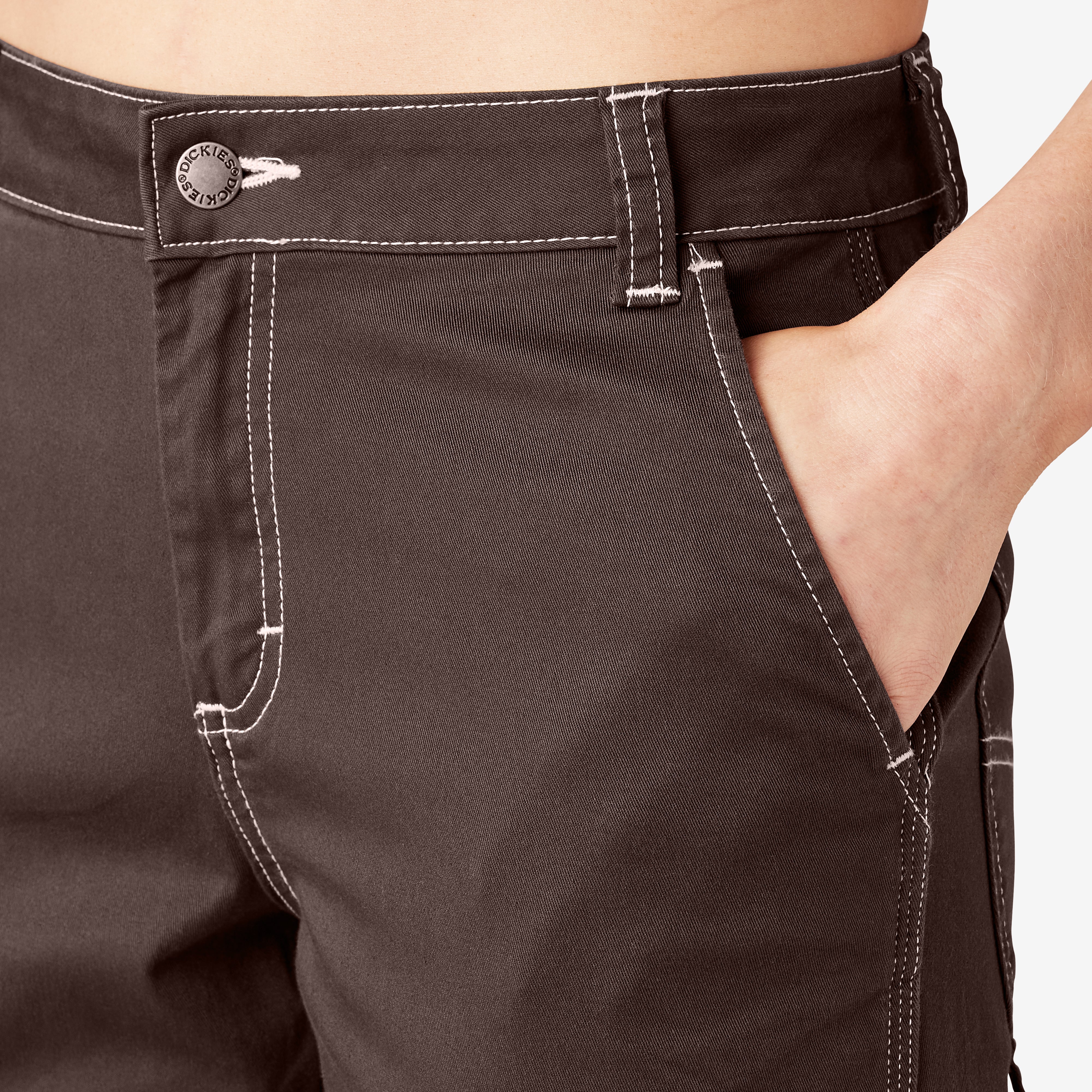 "Women's Slim Straight Fit Roll Hem Carpenter Pants"