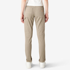 "Women's Slim Straight Fit Roll Hem Carpenter Pants"