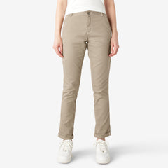 "Women's Slim Straight Fit Roll Hem Carpenter Pants"