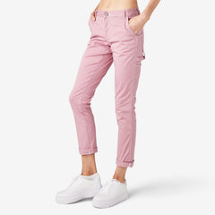 "Women's Slim Straight Fit Roll Hem Carpenter Pants"