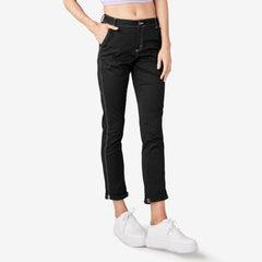 "Women's Slim Straight Fit Roll Hem Carpenter Pants"