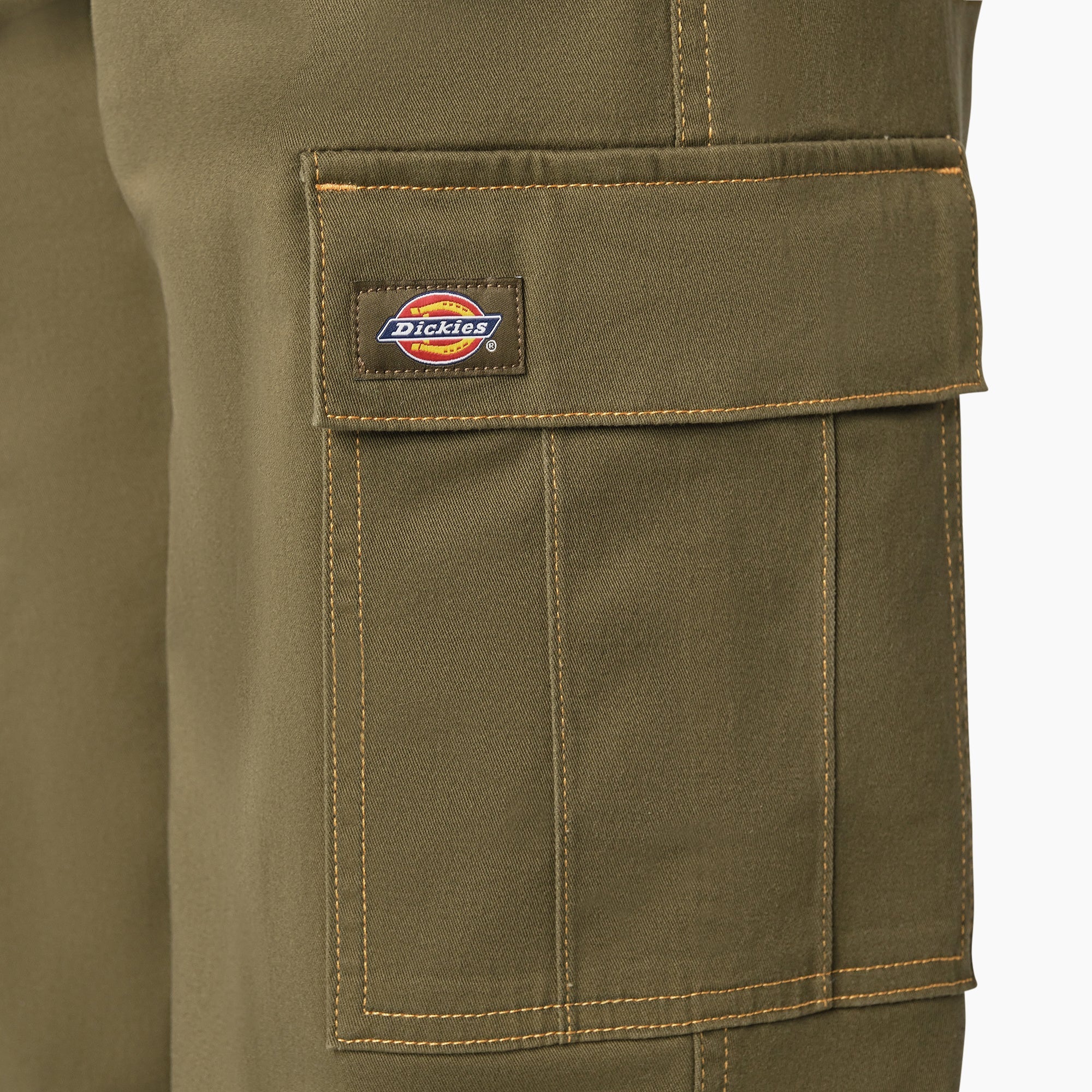 "Women's Relaxed Fit Contrast Stitch Cropped Cargo Pants"