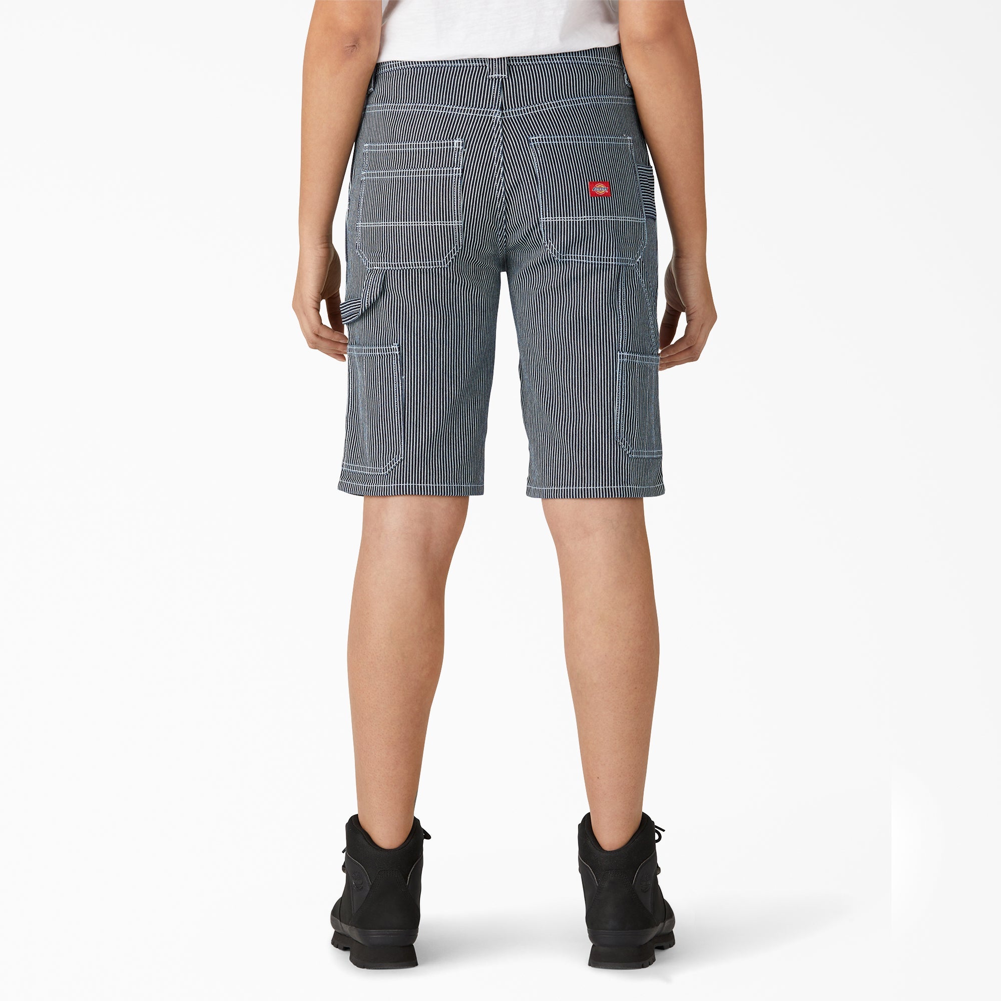 "Women's Relaxed Fit Hickory Stripe Carpenter Shorts, 11"""