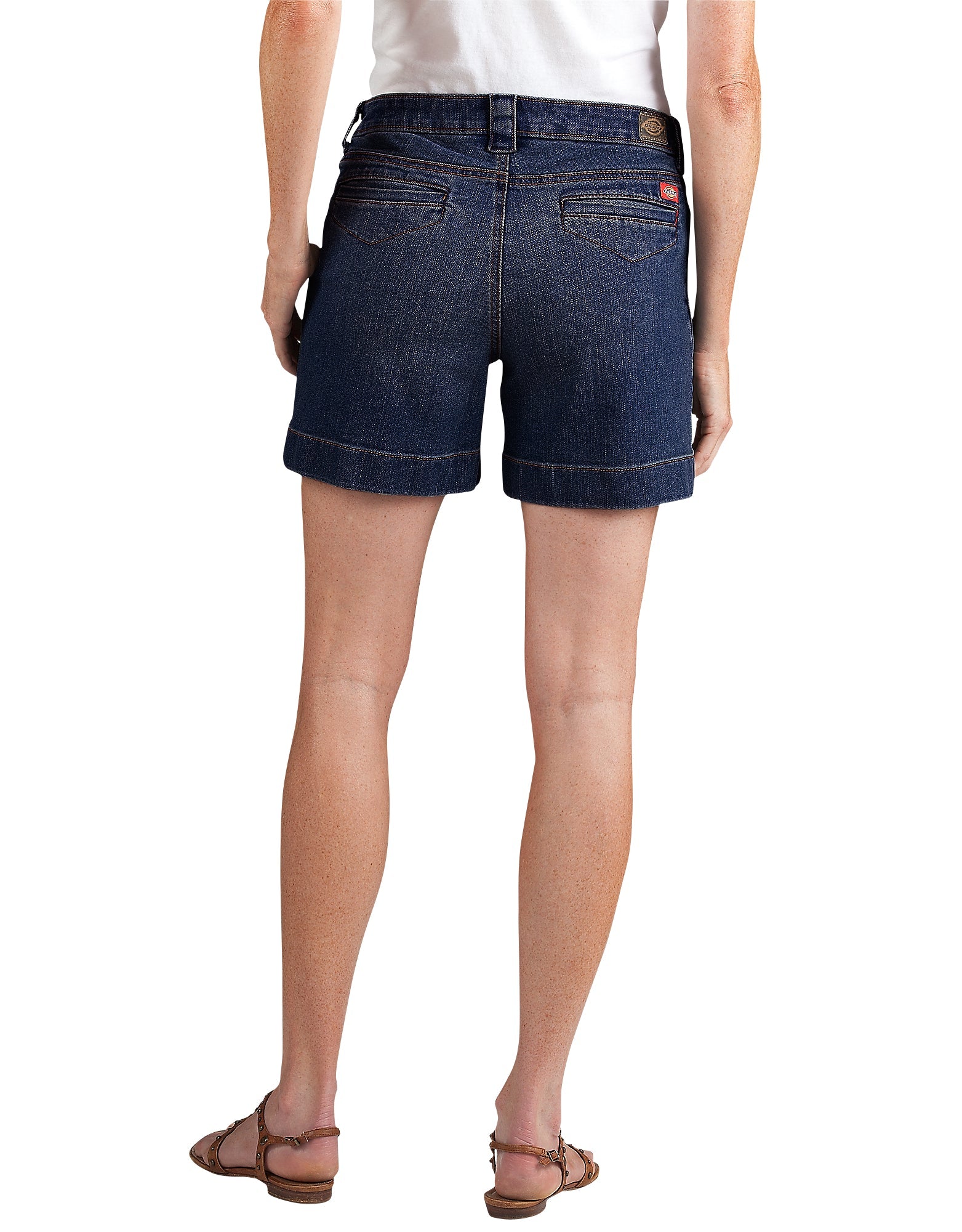 "Women's Relaxed Fit 5"" Stretch Denim Utility Shorts"