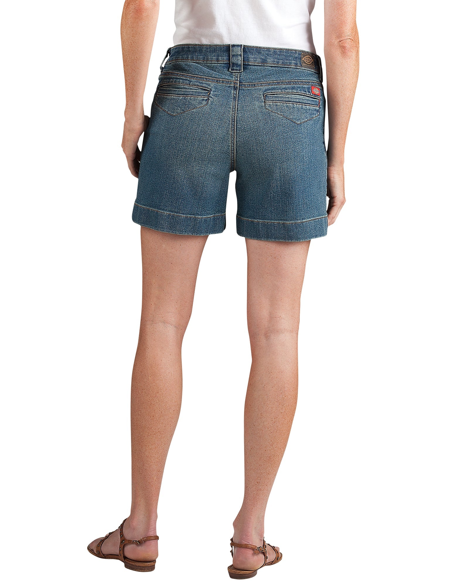 "Women's Relaxed Fit 5"" Stretch Denim Utility Shorts"