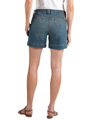 "Women's Relaxed Fit 5"" Stretch Denim Utility Shorts"