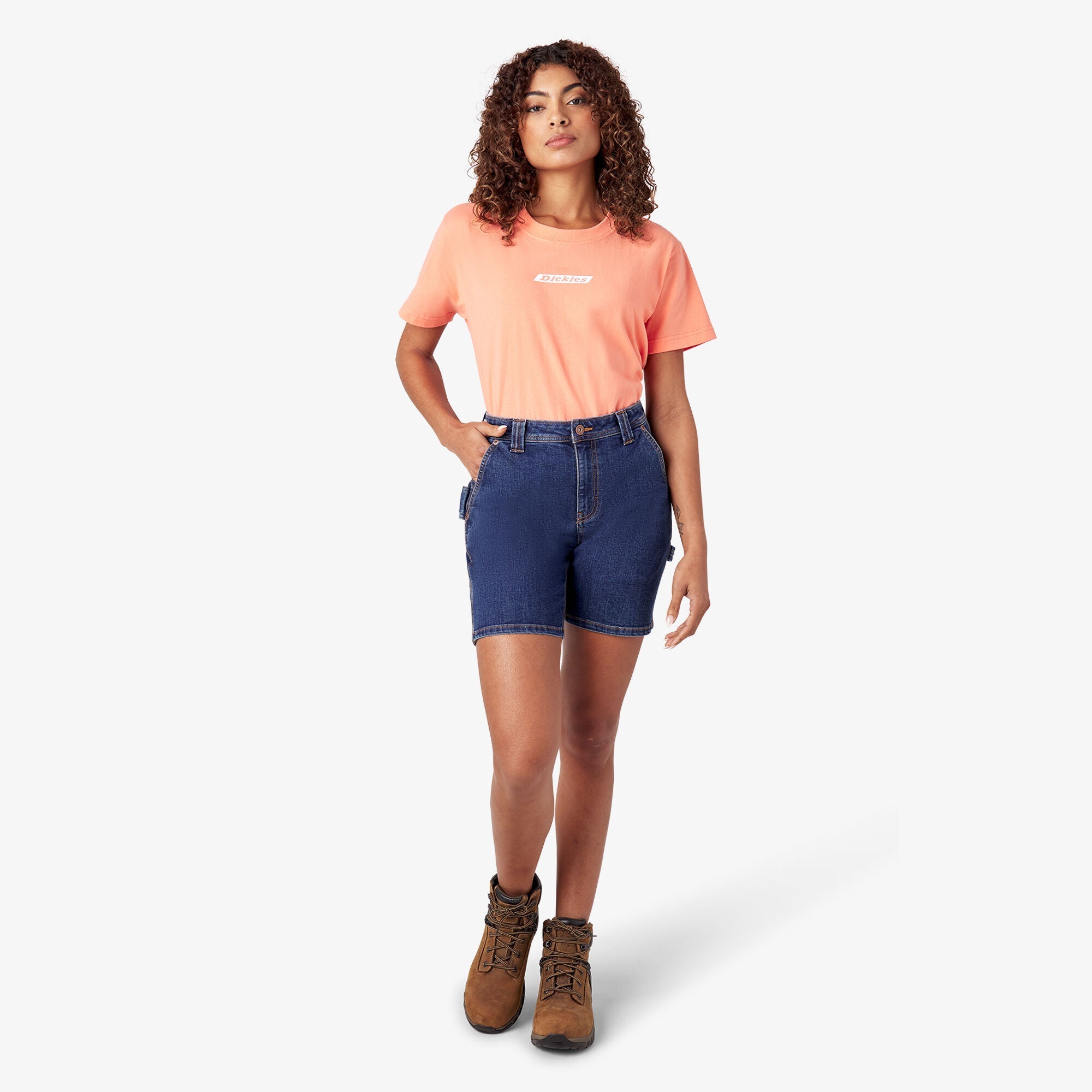 "Women's Relaxed Fit Denim Carpenter Shorts, 7"""