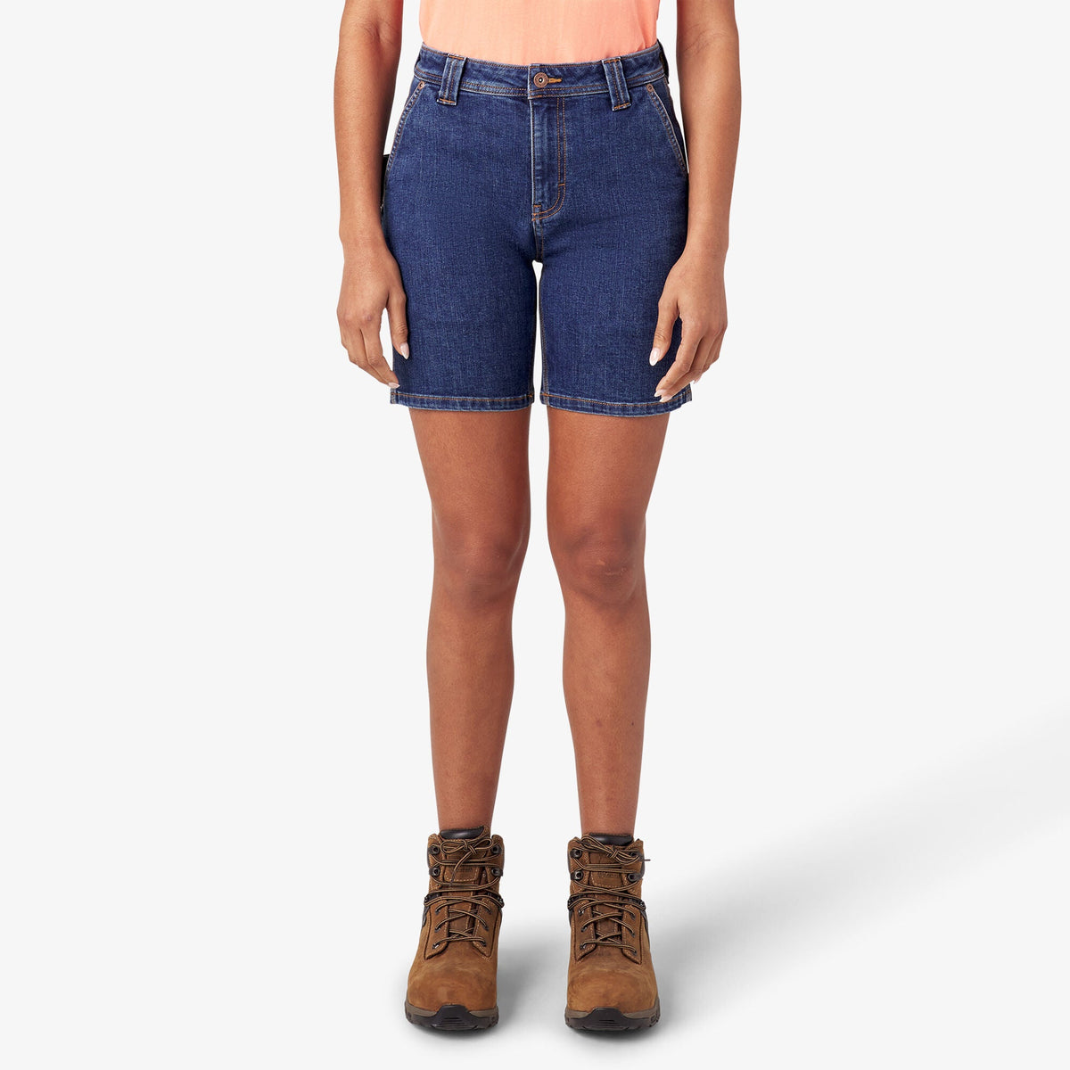 "Women's Relaxed Fit Denim Carpenter Shorts, 7"""