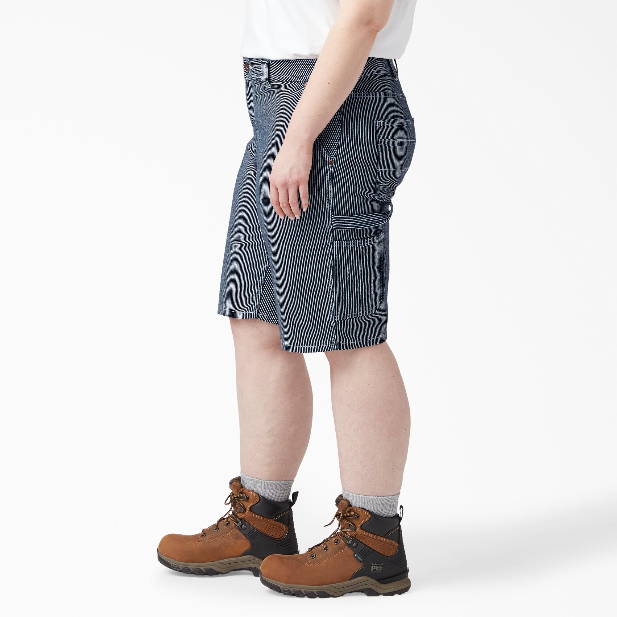 "Women's Plus Hickory Stripe Carpenter Shorts"