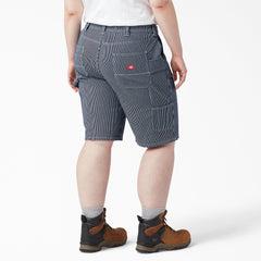 "Women's Plus Hickory Stripe Carpenter Shorts"