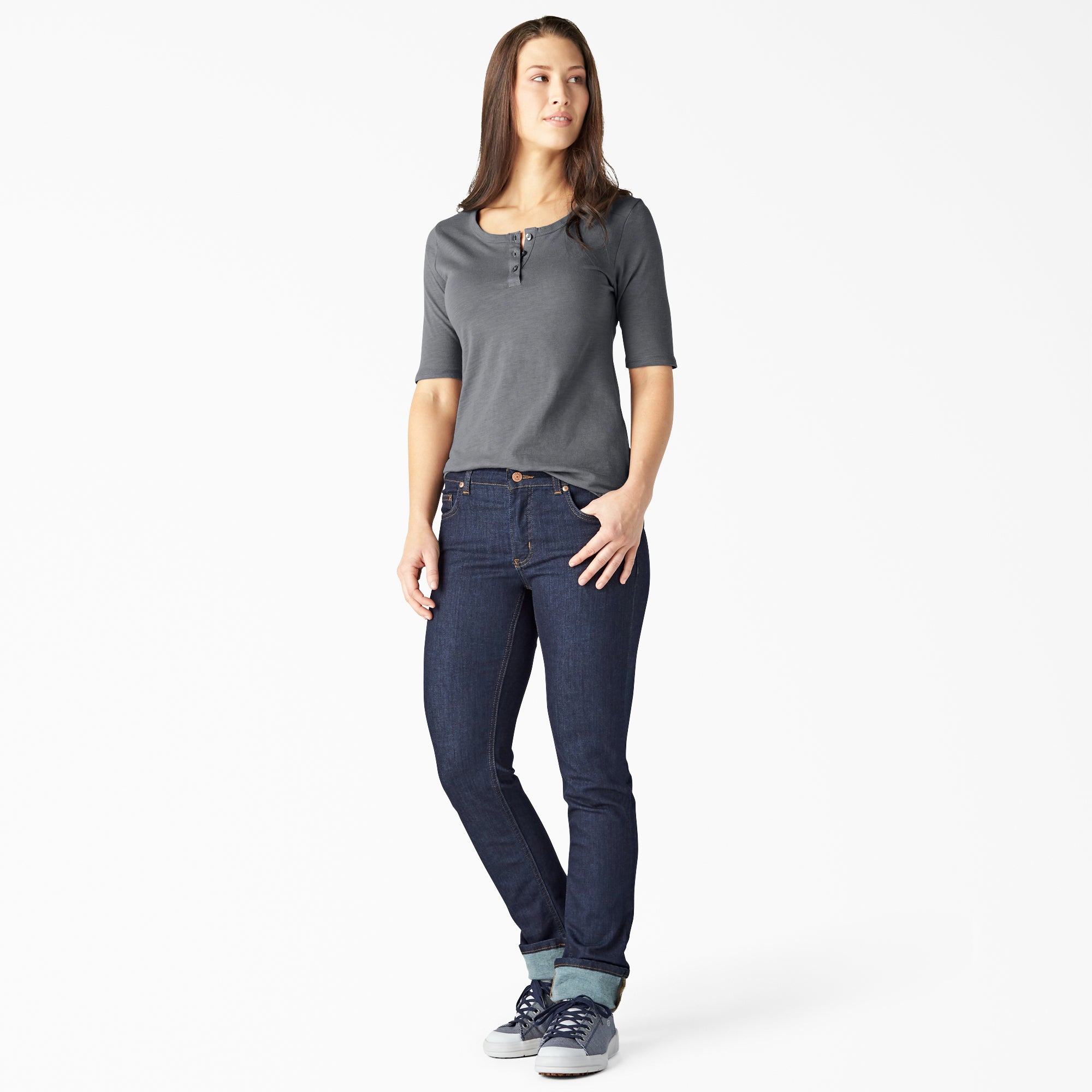 "Women's Short Sleeve Henley Shirt"