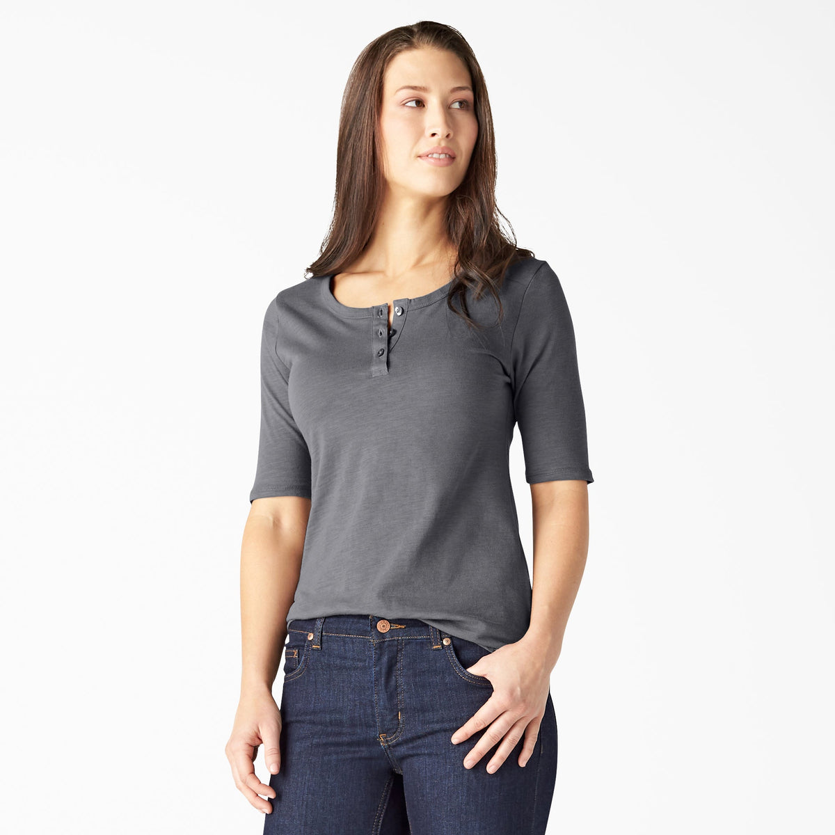 "Women's Short Sleeve Henley Shirt"