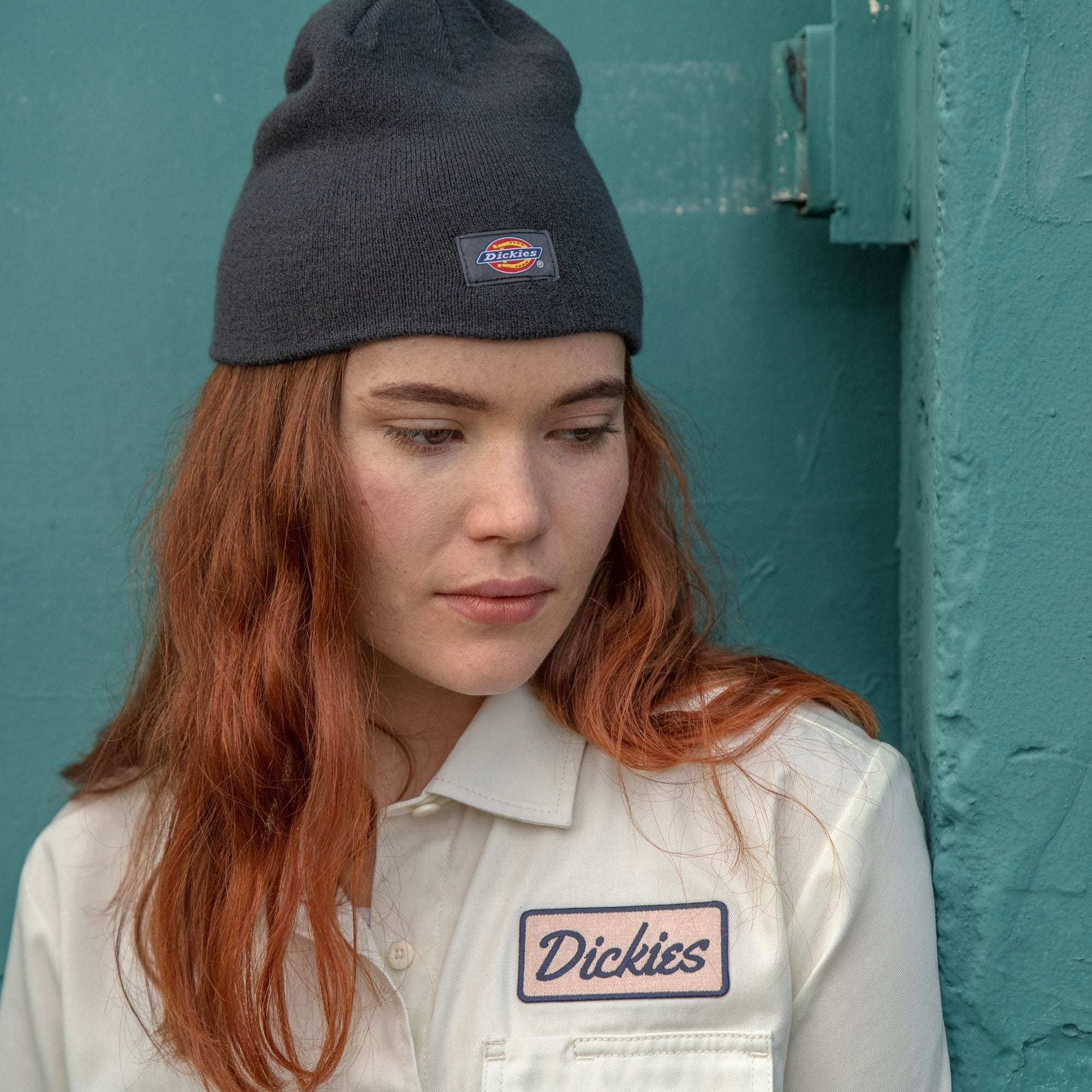 "Women's Embroidered Patch Cropped Work Shirt"