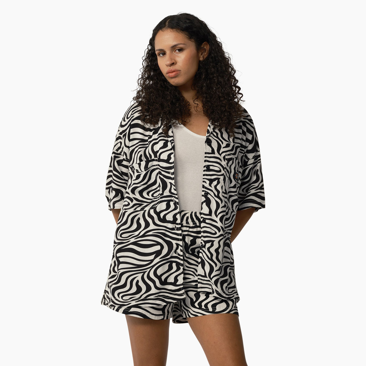 "Women's Zebra Print Work Shirt"