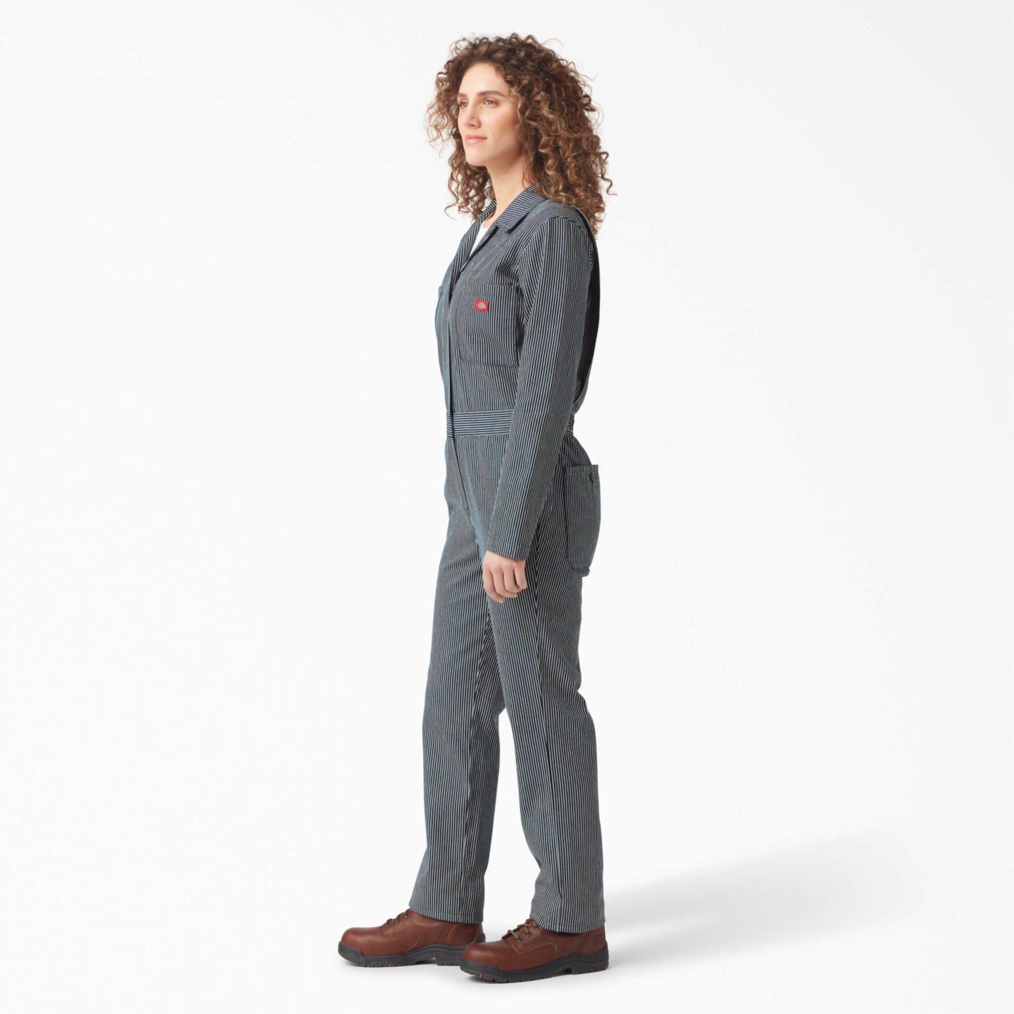 "Women's Relaxed Fit Long Sleeve Hickory Stripe Coveralls"