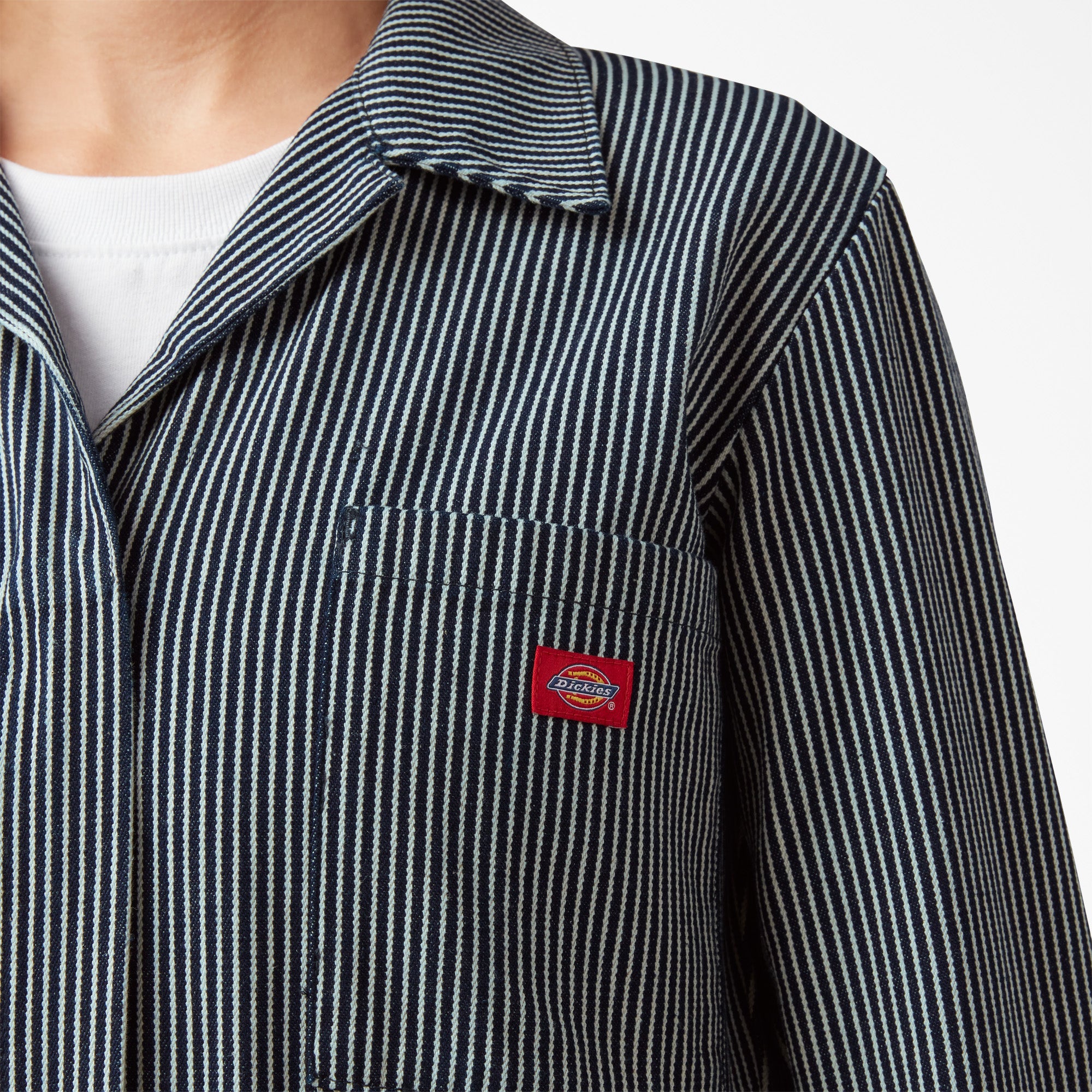"Women's Relaxed Fit Long Sleeve Hickory Stripe Coveralls"