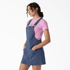 "Women's Regular Fit Denim Bib Overall Dress"
