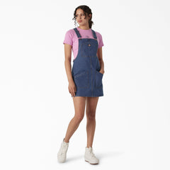 "Women's Regular Fit Denim Bib Overall Dress"