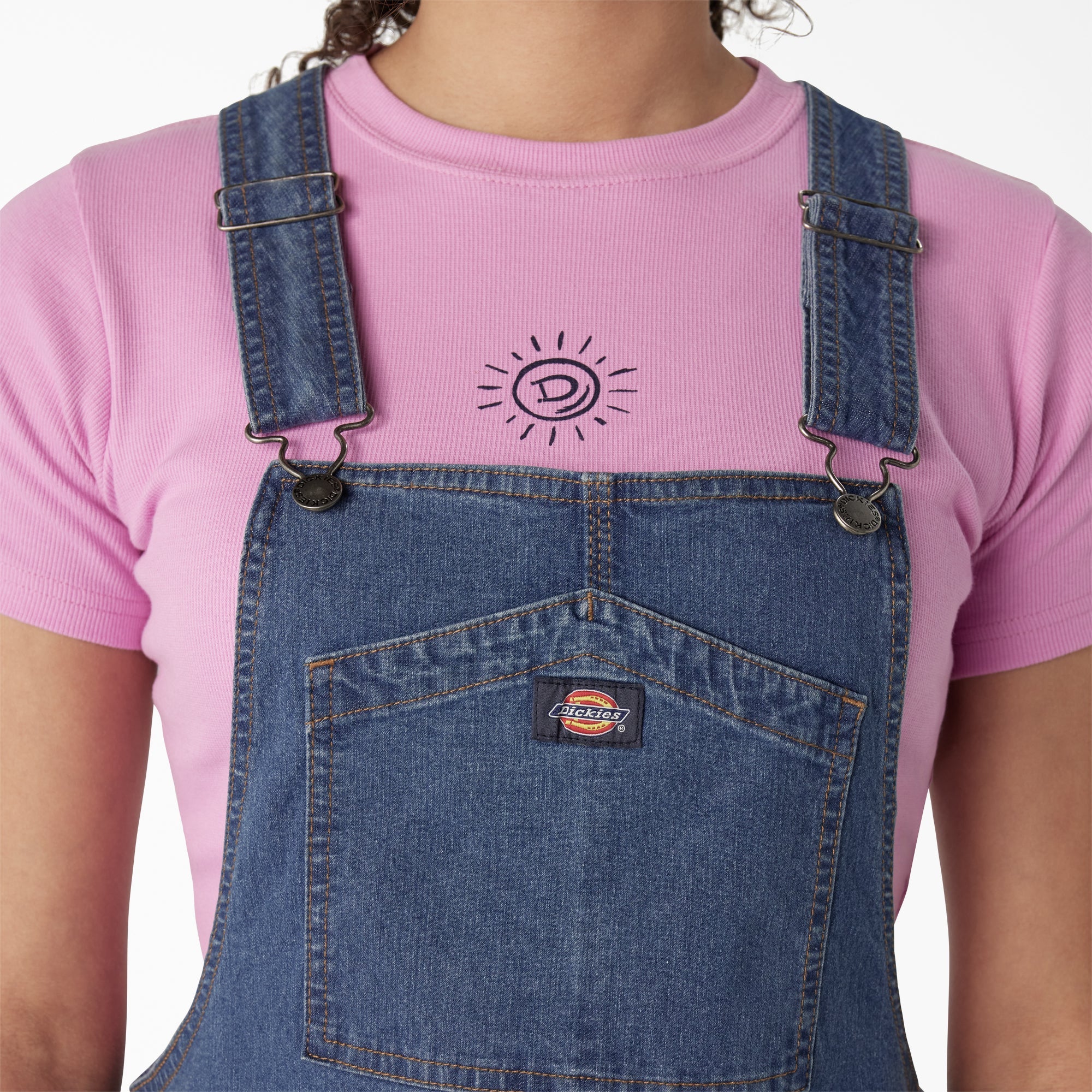 "Women's Regular Fit Denim Bib Overall Dress"