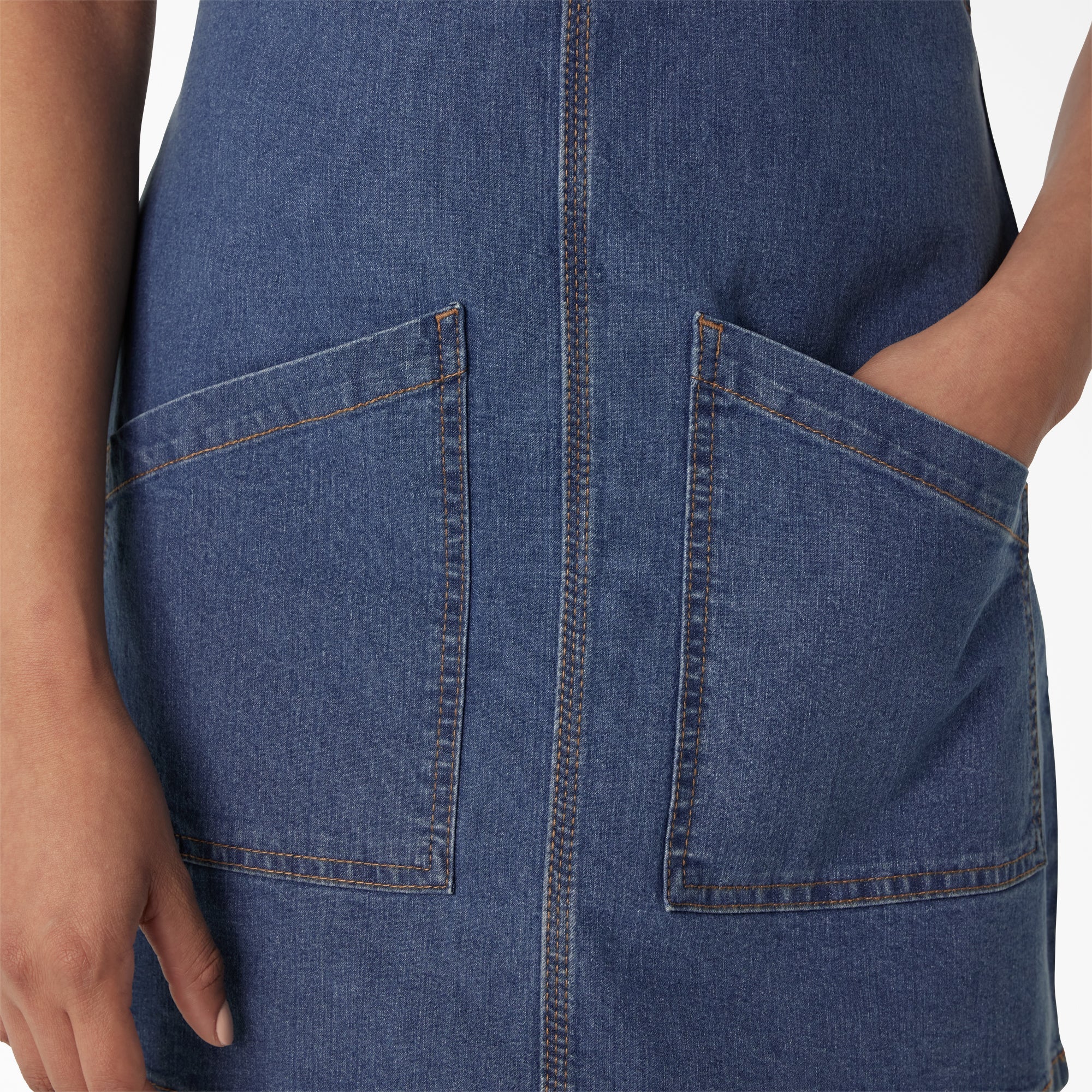 "Women's Regular Fit Denim Bib Overall Dress"