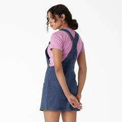 "Women's Regular Fit Denim Bib Overall Dress"
