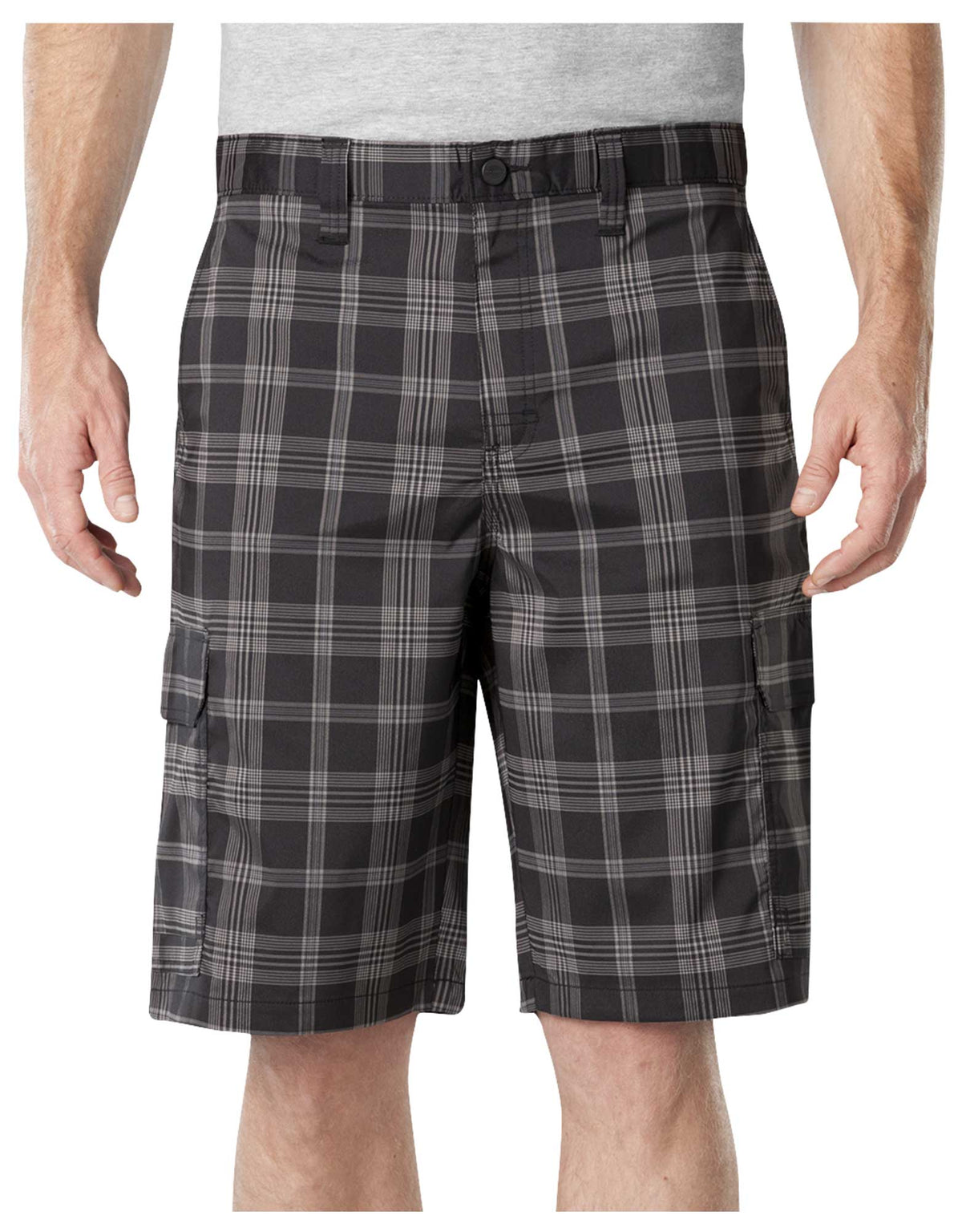 "Performance Flex 11"" Relaxed Fit Plaid Cargo Shorts"
