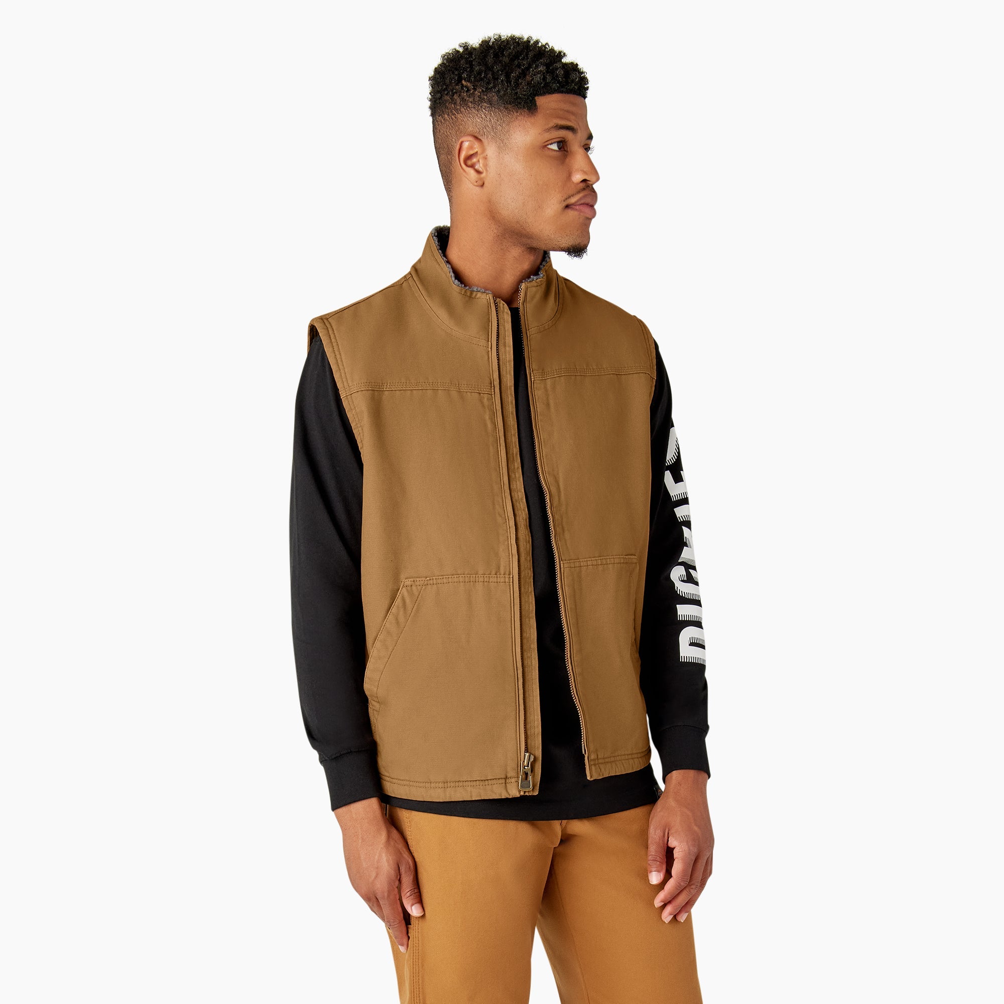 "Duck Canvas High Pile Fleece Lined Vest"