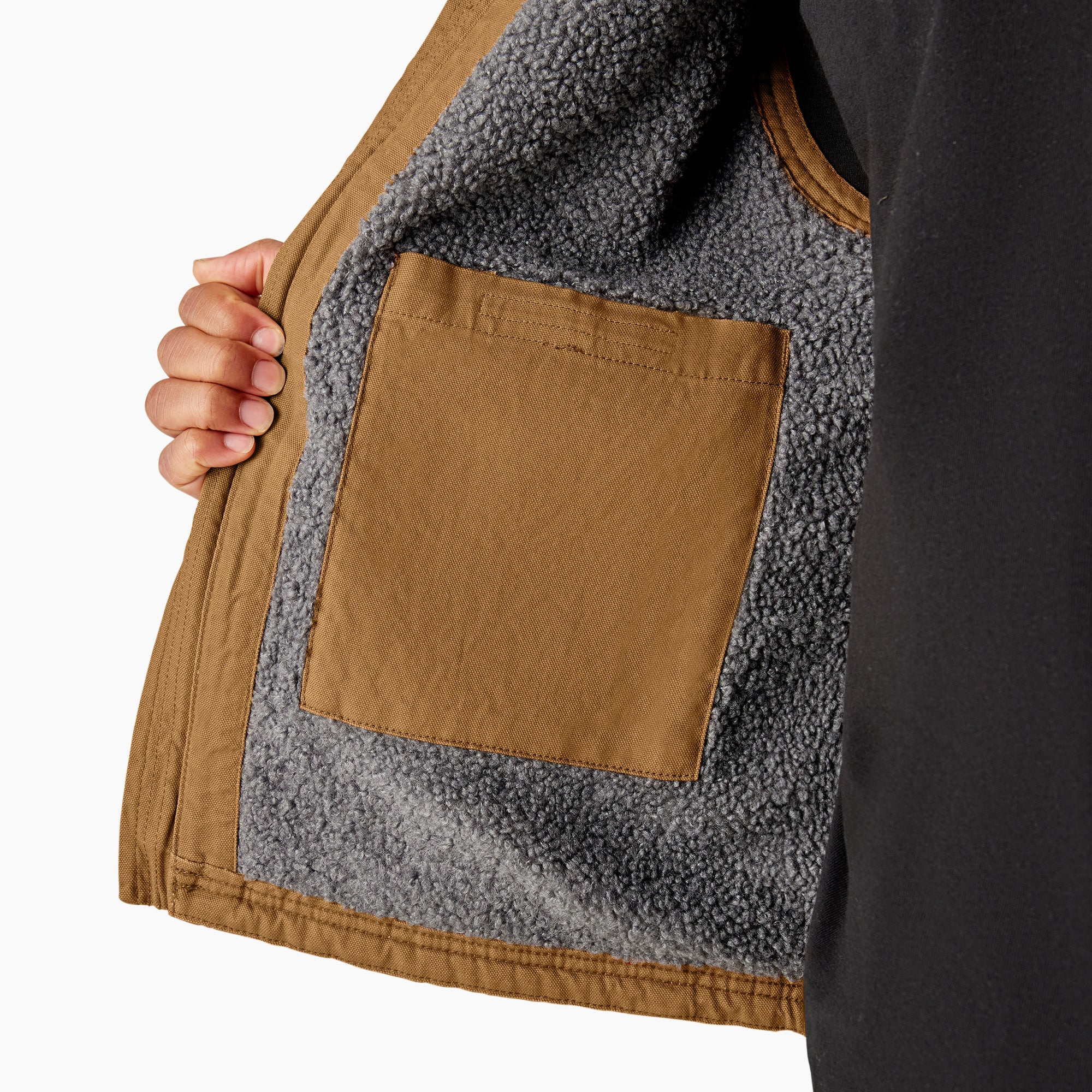 "Duck Canvas High Pile Fleece Lined Vest"