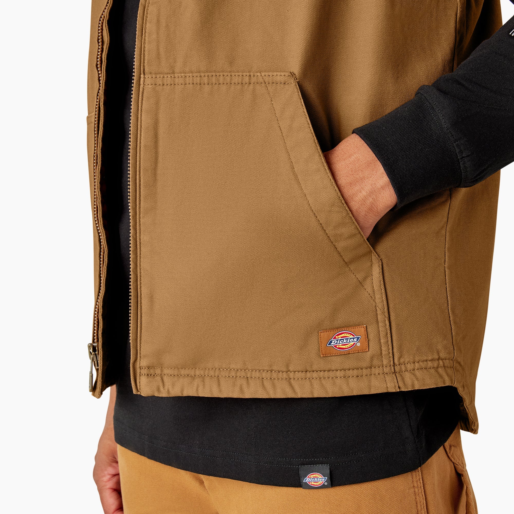 "Duck Canvas High Pile Fleece Lined Vest"
