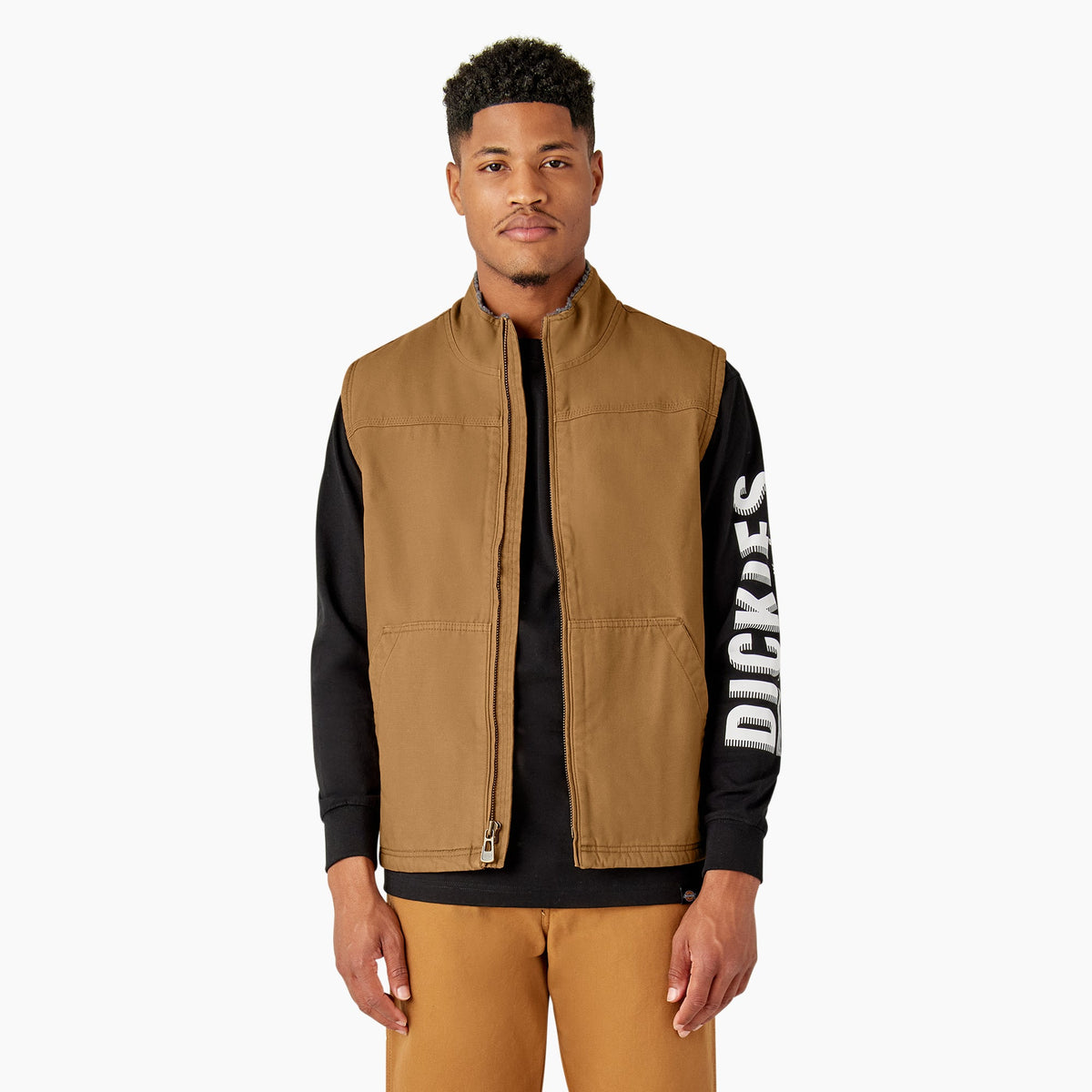 "Duck Canvas High Pile Fleece Lined Vest"